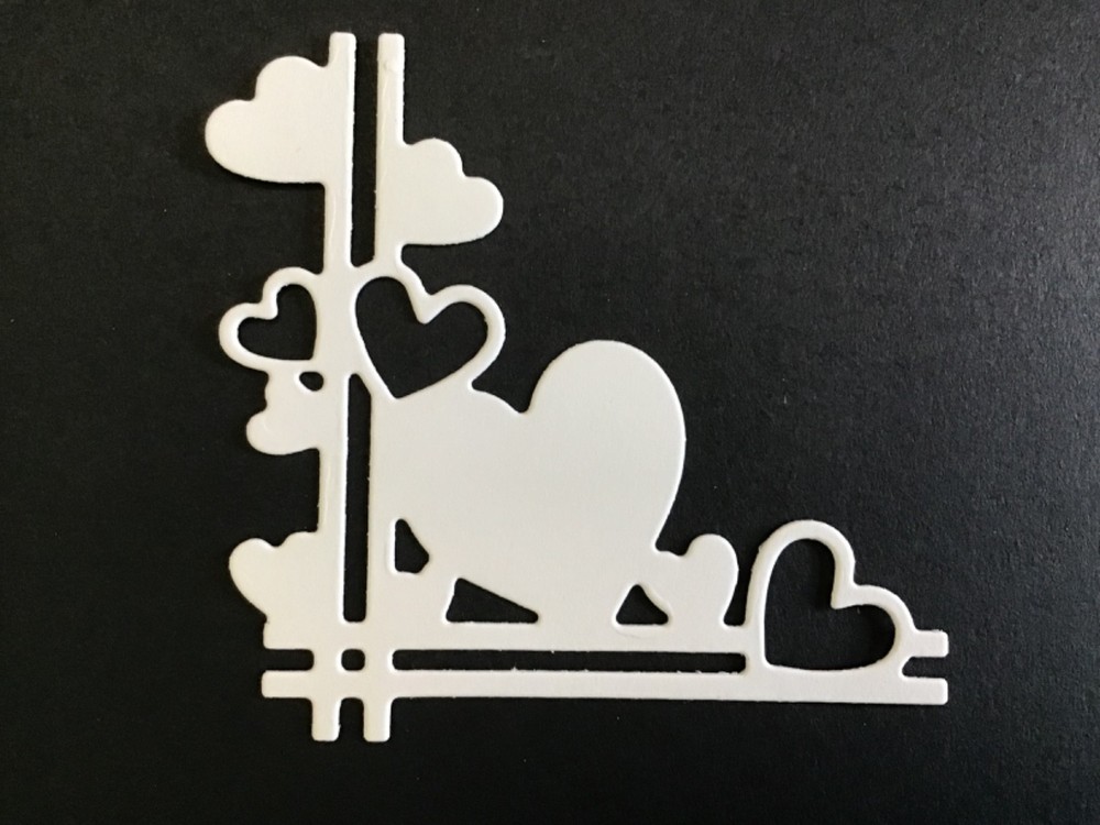 Hearts Corner Border Die Cut Embellishments 6 pcs Scrapbooks Cards Paper Crafts