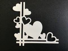 Hearts Corner Border Die Cut Embellishments 6 pcs Scrapbooks Cards Paper Crafts