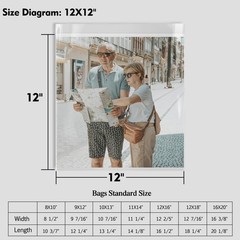 50 PCS 12 11/16 x 12 3/8 Inch AcidFree Crystal Clear Sleeves Storage Bags