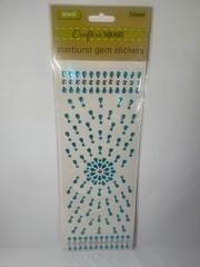 Crafters Square Jewel Starburst Gem Stickers Pink Blue Lot of 3