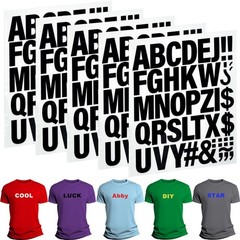 220 Pieces Iron on Letters for Clothing, 5 Sheets of Black Heat Black,