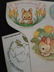 Vtg Easter CUTE BABY ANIMALS Quotes Spring Theme Sticker Lot Ephemera Scrapbook