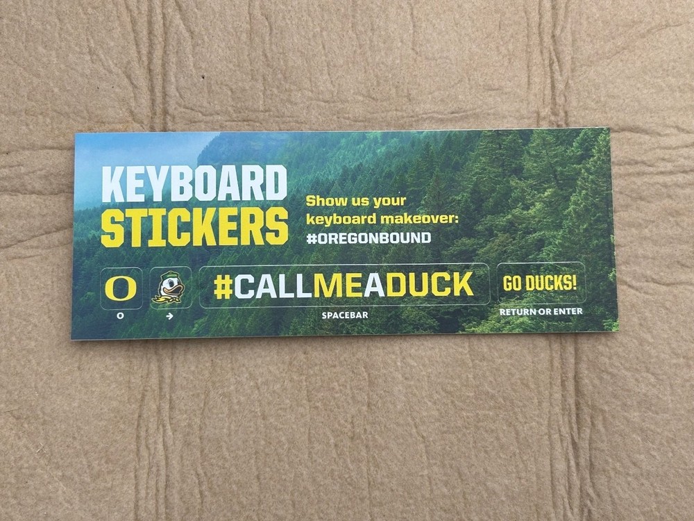 Oregon Ducks KEYBOARD STICKERS University of Oregon College Sports Fan