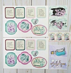 100 Pcs~Alice In Wonderland~Junk Journal Starter Kit~Scrapbooks~Planners~Crafts