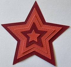 RED,WHITE & BLUE STITCHED STAR Die-Cuts(15pc)Fourth Of July•Independence•America