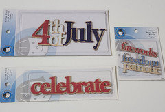 NEW Lot 3 Pkg Lil Davis Vintage Wood Words JULY 4 CELEBRATE FIREWORKS FREEDOM -F