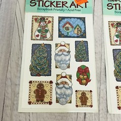 1997 Loew-Cornell Holiday Sticker Art Lot Of 2 NIP Christmas Snowman Santa #2303