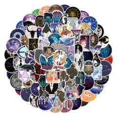 50pcs Constellations Zodiac Star Galaxy Northern Lights Starry Sky Sticker, 190