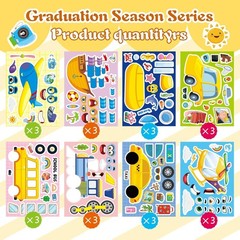 24 Sheets Vehicle Stickers for Kids, Make a Face Sticker, Make Your Own Car, …