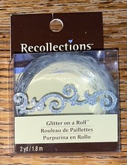 Recollections Silver Glitter On A Roll Borders Tape 2yds Card Scrapbook Stickers
