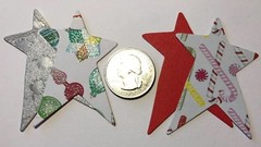 CHRISTMAS PRIMITIVE STAR Die-cuts (6pc)2.5×1.5″Holiday Patterns •Noel•Country•
