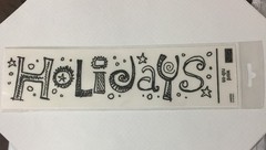 HOLIDAYS WORD RUB-ON Approx.3″x10-1/2″Karen Foster•Christmas •Celebrate•Season••