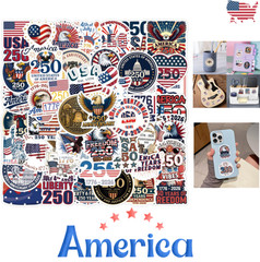 50 PACK USA AMERICA ANNIVERSARY 250 YEARS 1776 2026 Sticker Decal Bulk Lot Set