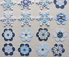 Handmade Snowflakes Winter Flowers 50 Felt Paper Christmas Embellishments Cards