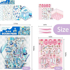 10 Sets DIY 3D Sticker Scene Sticker Therapy Cute Cartoon Stickers Scene Make Yo