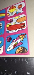 vintage Stickers Yellow Rainbows Airplanes Rockets Rare 1 Sheet Star Bright