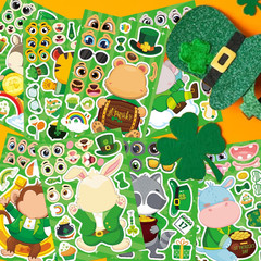 24 Sheets St. Patrick’S Day Stickers for Kids, Make a Face Sticker Irish Theme S