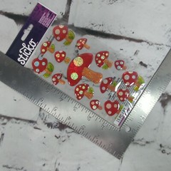 Sticko Scrapbooking Stickers Autocollants Lot Of 5 Lady Bugs Mushrooms Hearts