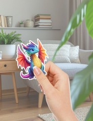 Rainbow Dragon Die Cut Vinyl Stickers Scrapbooking Laptop Waterbottle