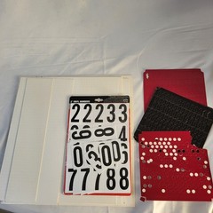 3 Trays of Red Die-Cut Letters and Numbers & Case For Sign Making