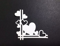 Hearts Corner Border Die Cut Embellishments 6 pcs Scrapbooks Cards Paper Crafts
