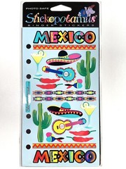 Stickopotamus Mexico Margarita Sombrero Chili Pepper Stickers Classic Flat S02