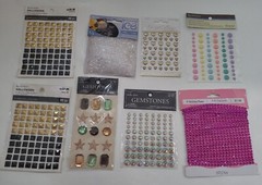 Gemstone Studs Bling Stickers 1/2 carat Diamond Mix Lot of 8 Packs Art Craft