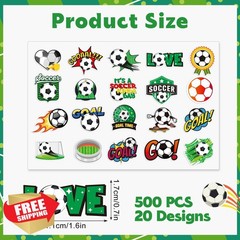 WSICSE 500pc Soccer Stickers 20 Styles Multicolor