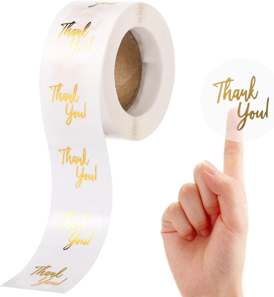 Pcs Clear Thank You Stickers Round Transparent PVC Stickers, 1 in Self 500