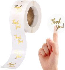Pcs Clear Thank You Stickers Round Transparent PVC Stickers, 1 in Self 500