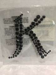 Halloween Black Rhinestone Bling Sticker “K”Recollections 6” X 4” New
