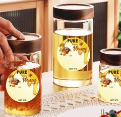1.5 Inch Bee Thank You Stickers 500 Pcs Honey Jar Labels Self Adhesive