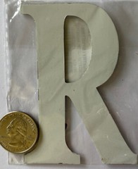 WHITE MAGNET METAL LETTER“R”ArtMind Alphabet•Upper-Case •Monogram•Word•Journal