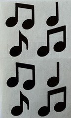 BLACK MUSIC NOTE Stickers (8pc)Mrs.Grossman’s•Base •Vintage 1983•Card Making•