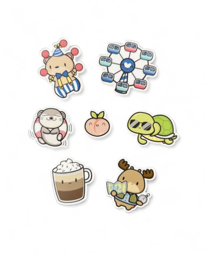Hubman & Chubgirl 7 Assorted Vinyl Stickers Cute Animal Decals
