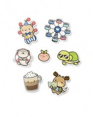 Hubman & Chubgirl 7 Assorted Vinyl Stickers Cute Animal Decals