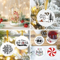 71Pcs Christmas Word Decals Rub on Transfer Stickers for Crafts Vinyl Waterpr…