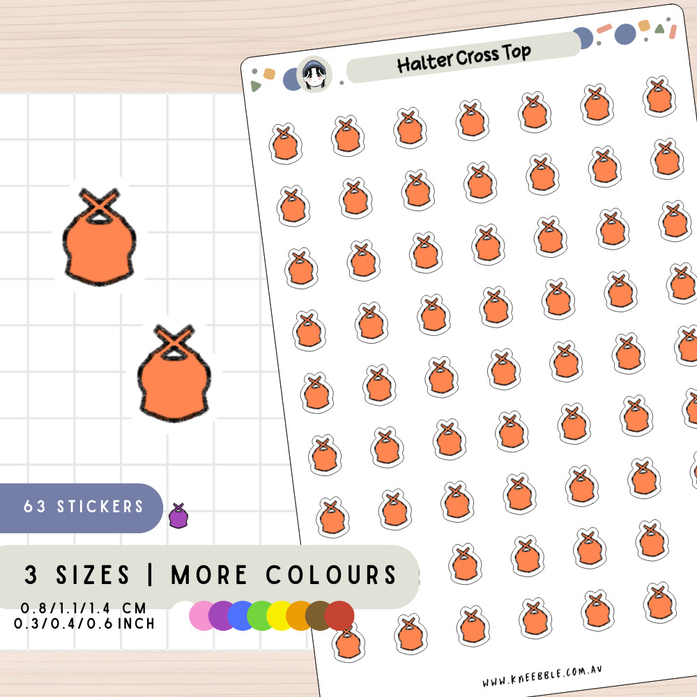 Halter Cross Top Planner Stickers
