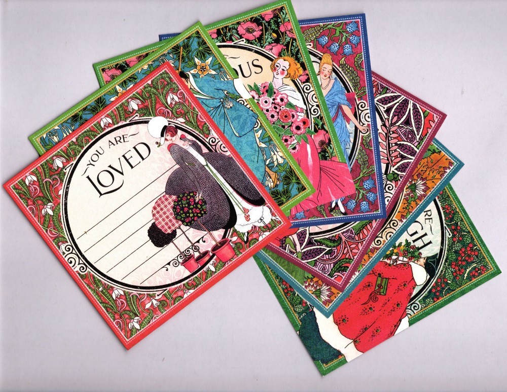 Graphic45 FASHION FORWARD (7PC) 4.5″ x 4.5″ HAND-CUT EPHEMERA CARDS scrapbook