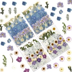 140 Pcs Dried Pressed Flowers Real Natural Blooms for Resin Art DIY Crafts Set