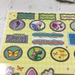 Easter Spring Floral Hummingbird Butterfly Scrapbooking Stickers Lot Of 2 Sheets