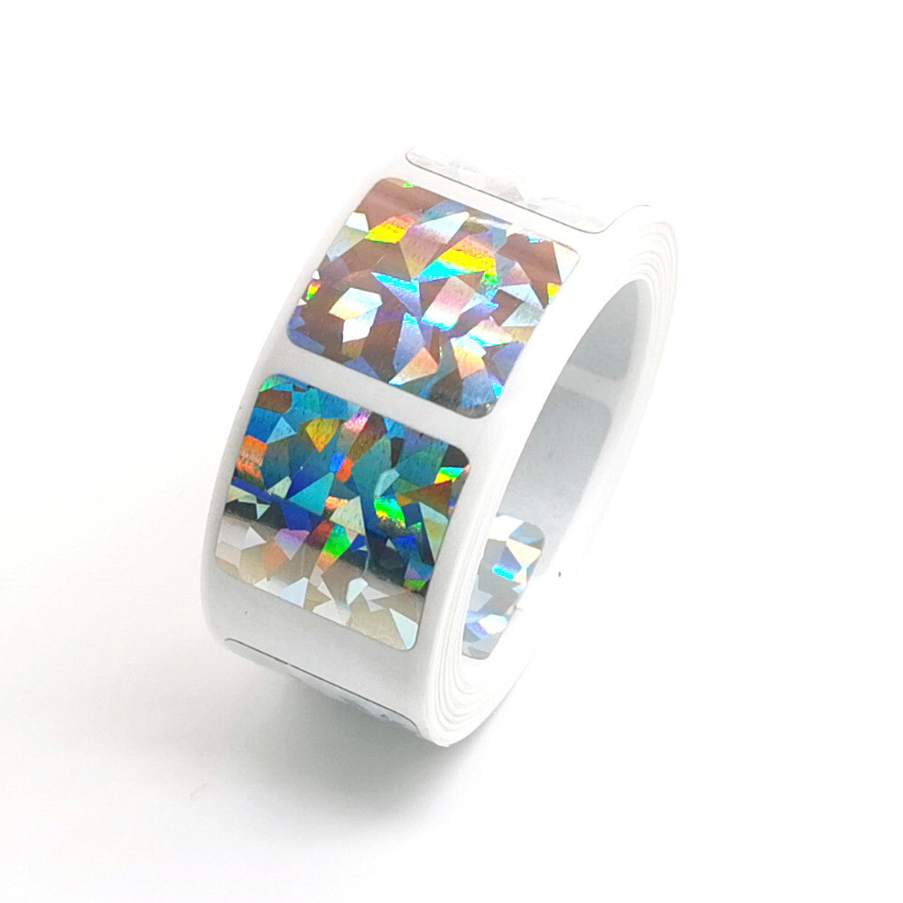1000pcs HOLOGRAM Scratch off SQUARE stickers label games favor promotional 20mm