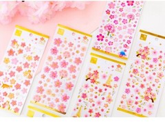 3D Gilded Sakura Cherry Blossom Japanese Cherry Epoxy Scrapbooking Stickers DIY