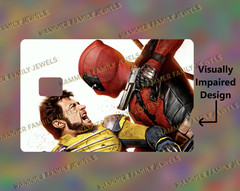 Deadpool and Wolverine Fan Art Credit Card Decal with Visually Impaired Design