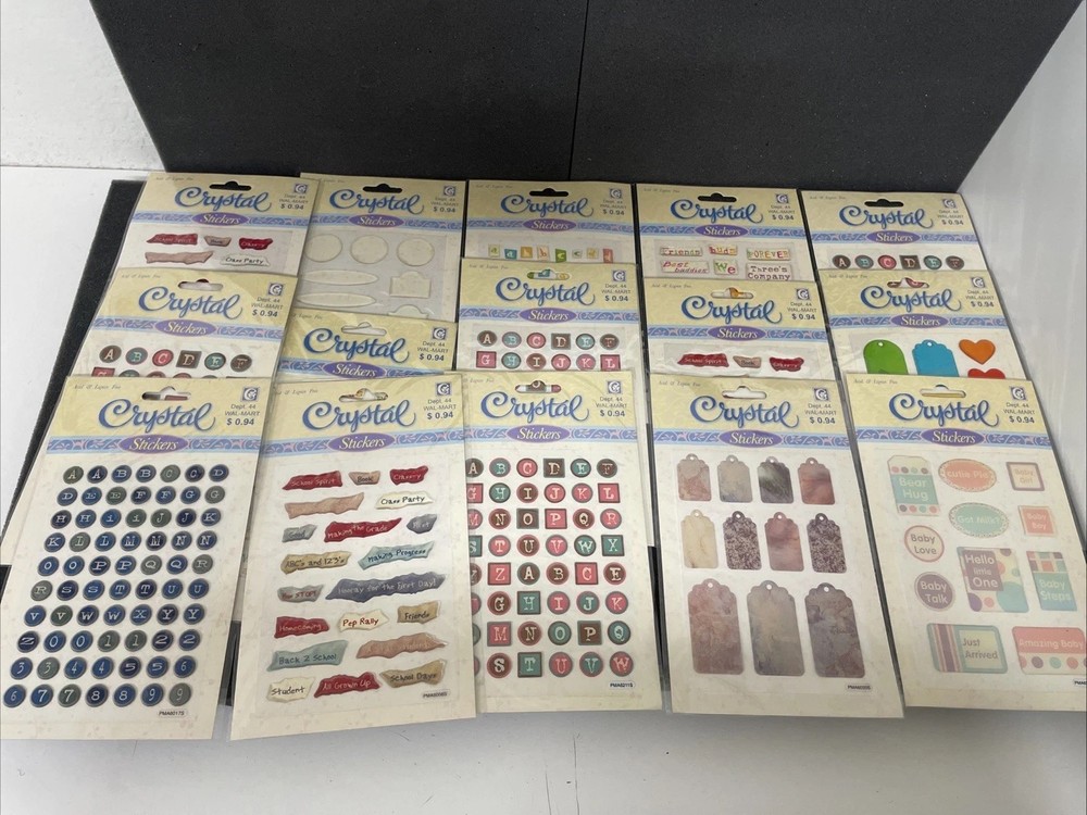 Walmart Crystal Stickers Lot of 15 Epoxy Words & Phrases NEW