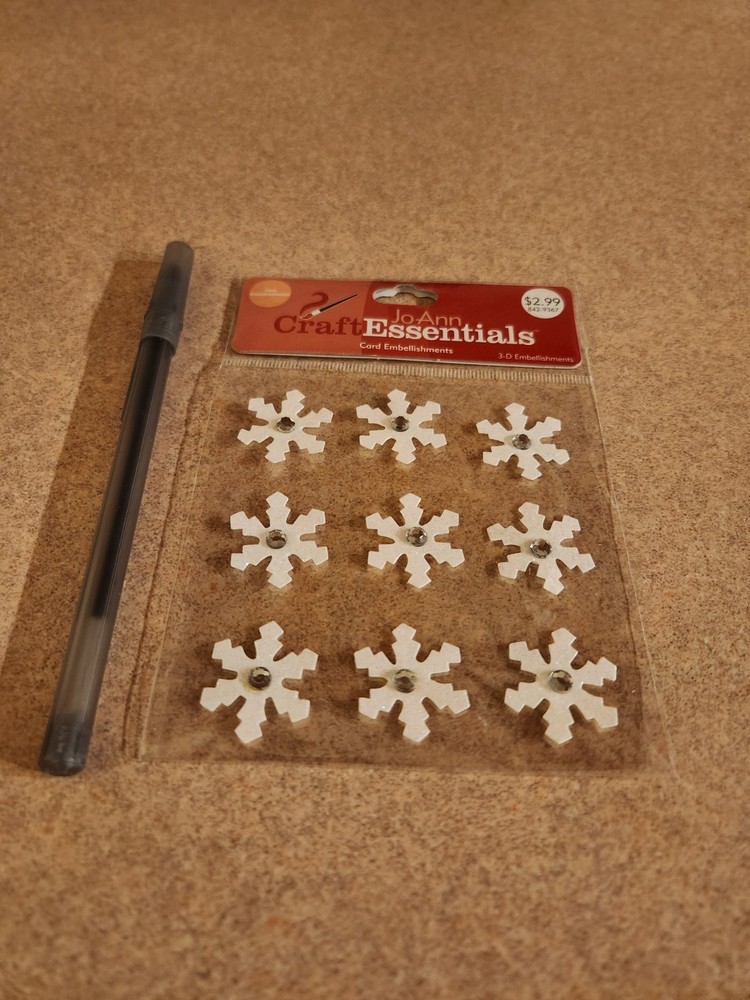 JoAnn Craft Essentials~Let It Snow/Snowflakes~Dimensional Stickers