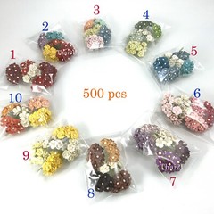 5/8″ or 1.5cm – 500 Cottage MIXED 10 bags Paper Flower Craft Scrapbook (S10-A10)