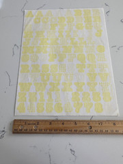 Making Memories Large Pattern PastelYellow Upper/Lower Case ABC/123 Scrapbooking