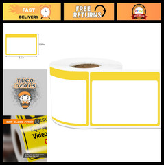 Yellow Name Tag Stickers – 900 Count, 2.25″x3.5″, Blank Labels for Classroom & O