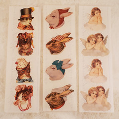 Vintage 90s John Grossman Gifted Line Stickers Angels Cherubs Cat Rabbits LOT